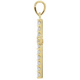 14K Yellow 3/4 CTW Lab-Grown Diamond Cross Pendant